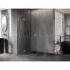 Mexen Lunar pentagon-shaped left-hinged shower cabin 90 x 100 cm, transparent, brushed copper - 831-090L-100P-65-00-L