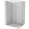 Mexen Lunar L pentagonal right-hinged shower enclosure 90 x 100 cm, transparent, brushed copper - 831L-090P-100L-65-00-P
