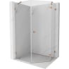 Mexen Lunar pentagonal right-hinged shower cabin 80 x 100 cm, transparent, brushed copper - 831-080P-100L-65-00-P