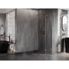 Mexen Lunar pentagonal right-hinged shower cabin 80 x 100 cm, transparent, brushed copper - 831-080P-100L-65-00-P