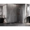 Mexen Lunar pentagonal right-hinged shower cabin 80 x 100 cm, transparent, brushed copper - 831-080P-100L-65-00-P