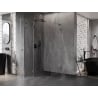 Mexen Lunar L pentagonal hinged left shower cabin 80x90 cm, transparent, gun gray brushed - 831L-080L-090P-66-00-L