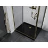Mexen Apia extendable shower cubicle 110 x 80 cm, Transparent, Gold + shower tray Flat, Black - 840-110-080-50-00-4070G