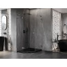 Mexen Lunar L pentagonal swing left shower cabin 90x100 cm, transparent, brushed gun gray - 831L-090L-100P-66-00-L