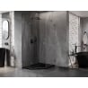 Mexen Lunar pentagonal left hinged shower cabin 90 x 100 cm, transparent, brushed gun gray - 831-090L-100P-66-00-L