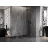 Mexen Lunar L pentagonal right-side hinged shower cabin 80x90 cm, transparent, gun gray brushed - 831L-080P-090L-66-00-P