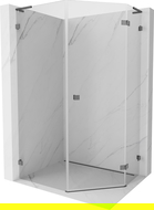 Mexen Lunar L pentagonal shower enclosure right hinged 90x100 cm transparent, brushed gun gray - 831L-090P-100L-66-00-P