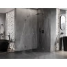 Mexen Lunar pentagonal hinged shower enclosure right 80 x 90 cm, transparent, gun gray brushed - 831-080P-090L-66-00-P