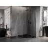 Mexen Lunar pentagonal right-hinged shower cabin 80 x 100 cm, transparent, brushed gun gray - 831-080P-100L-66-00-P