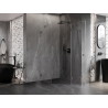 Mexen Lunar pentagonal shower enclosure right hinged 80 x 100 cm, transparent, brushed gun gray - 831-080P-100L-66-00-P