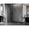 Mexen Lunar L pentagonal pivot shower enclosure left 90 x 100 cm, transparent, black - 831L-090L-100P-70-00-L