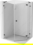 Mexen Lunar L pentagonal hinged shower enclosure right 80 x 90 cm, transparent, black - 831L-080P-090L-70-00-P