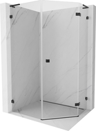 Mexen Lunar L right pentagonal shower enclosure 80 x 100 cm, transparent, black - 831L-080P-100L-70-00-P