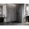 Mexen Lunar pentagonal right door shower enclosure 80 x 100 cm, transparent, black - 831-080P-100L-70-00-P