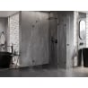 Mexen Lunar pentagonal right door shower enclosure 80 x 100 cm, transparent, black - 831-080P-100L-70-00-P