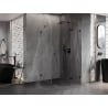 Mexen Lunar pentagonal right door shower enclosure 80 x 100 cm, transparent, black - 831-080P-100L-70-00-P