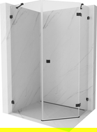 Mexen Lunar pentagon shower enclosure right swing 90 x 100 cm, transparent, black - 831-090P-100L-70-00-P