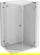 Mexen Lunar L pentagonal shower enclosure left-hinged 80 x 90 cm, transparent, gun metal - 831L-080L-090P-95-00-L