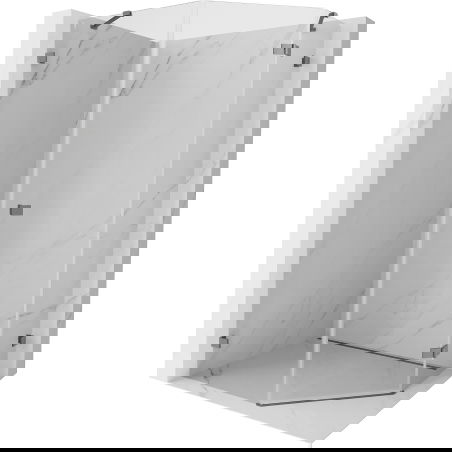 Mexen Lunar pentagonal right-hinged shower cabin 80 x 90 cm, transparent, gun metal - 831-080P-090L-95-00-P