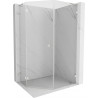 Mexen Lunar L pentagonal hinged left shower cabin 90 x 100 cm, transparent, brushed nickel - 831L-090L-100P-97-00-L