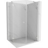Mexen Lunar pentagonal left-opening shower cabin 80 x 90 cm, transparent, brushed nickel - 831-080L-090P-97-00-L