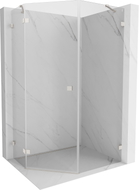 Mexen Lunar pentagonal left-opening shower cabin 80 x 90 cm, transparent, brushed nickel - 831-080L-090P-97-00-L