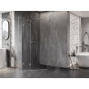 Mexen Lunar pentagonal left-opening shower cabin 80 x 90 cm, transparent, brushed nickel - 831-080L-090P-97-00-L