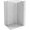 Mexen Lunar pentagonal left swinging shower enclosure 80 x 100 cm, transparent, brushed nickel - 831-080L-100P-97-00-L