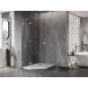 Mexen Lunar pentagonal left-hinged shower cabin 80 x 100 cm, transparent, brushed nickel - 831-080L-100P-97-00-L