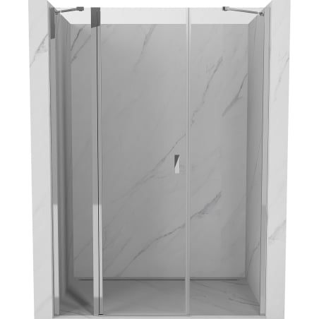 Mexen Mist 140 cm pivot shower door, transparent, chrome - 8A4-140-001-01-00