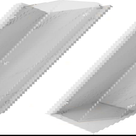 Mexen Lunar L pentagonal shower enclosure right 80x100 cm, transparent, brushed nickel - 831L-080P-100L-97-00-P