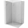 Mexen Lunar L pentagonal shower enclosure with right-hinged doors 80x100 cm, transparent, brushed nickel