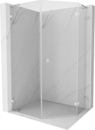Mexen Lunar L pentagonal shower enclosure with right-hinged doors 80x100 cm, transparent, brushed nickel