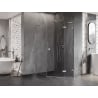 Mexen Lunar L five-sided right hinged shower cabin 90x100 cm, transparent, brushed nickel - 831L-090P-100L-97-00-P