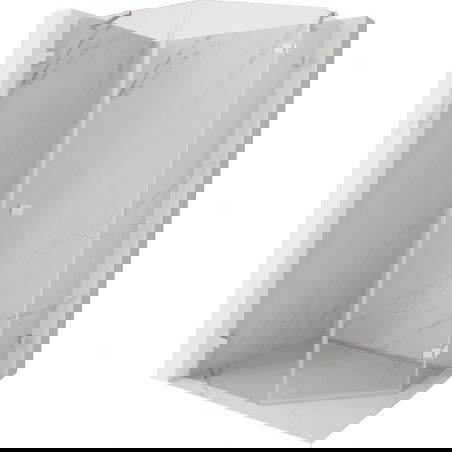 Mexen Lunar right-opening pentagonal shower cabin 80 x 90 cm, transparent, brushed nickel - 831-080P-090L-97-00-P