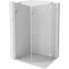 Mexen Lunar pentagonal shower enclosure swing right 80 x 90 cm, transparent, brushed nickel - 831-080P-090L-97-00-P