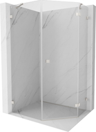 Mexen Lunar pentagonal shower enclosure swing right 80 x 90 cm, transparent, brushed nickel - 831-080P-090L-97-00-P