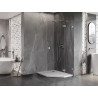 Mexen Lunar pentagonal shower enclosure swing right 80 x 90 cm, transparent, brushed nickel - 831-080P-090L-97-00-P