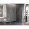 Mexen Lunar pentagonal shower enclosure right-opening 80 x 100 cm, transparent, brushed nickel - 831-080P-100L-97-00-P