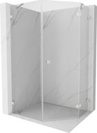 Mexen Lunar pentagonal right-hinged shower enclosure 90 x 100 cm, transparent, brushed nickel - 831-090P-100L-97-00-P