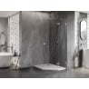 Mexen Lunar pentagonal hinged right shower cabin 90 x 100 cm, transparent, brushed nickel - 831-090P-100L-97-00-P