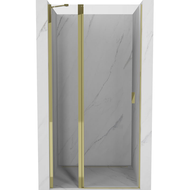 Mexen Mist 115 cm Hinged Shower Door, Transparent, Gold - 8A4-115-000-50-00