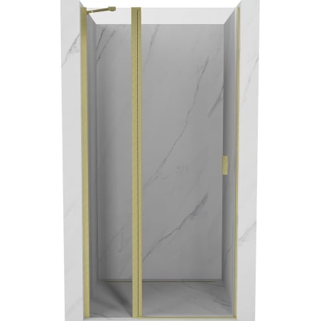 Mexen Mist 70 cm Hinged Shower Door, Transparent, Brushed Gold - 8A4-070-000-55-00