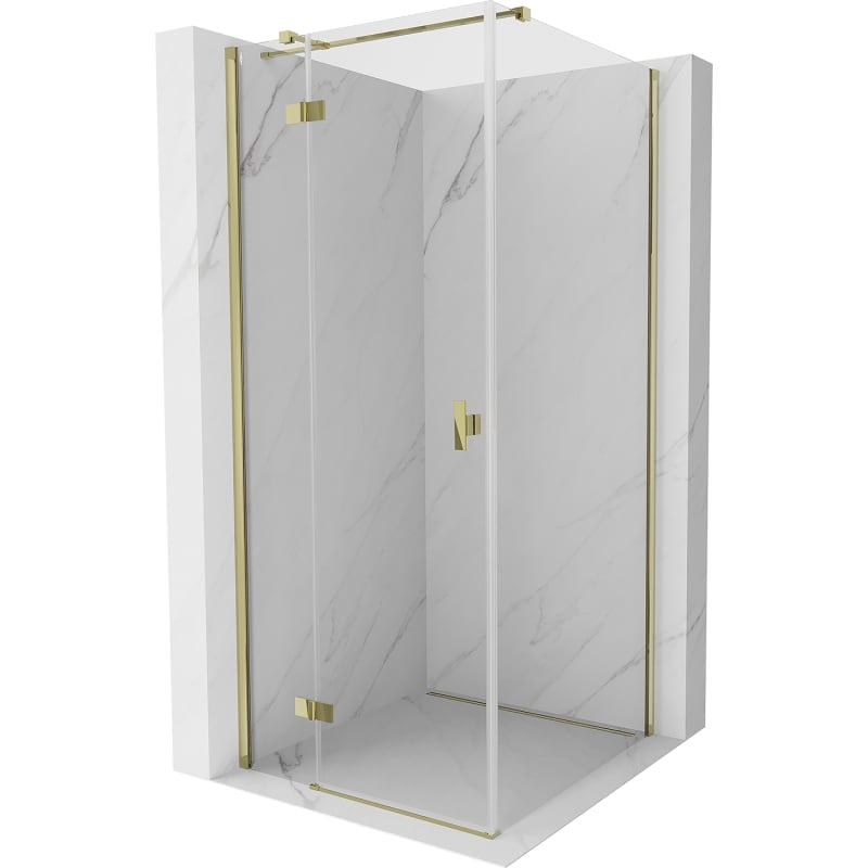 Mexen Mist-H T Pivot Shower Enclosure Left 70 x 70 cm, Transparent, Gold - 8A5T-070-070-50-00-L
