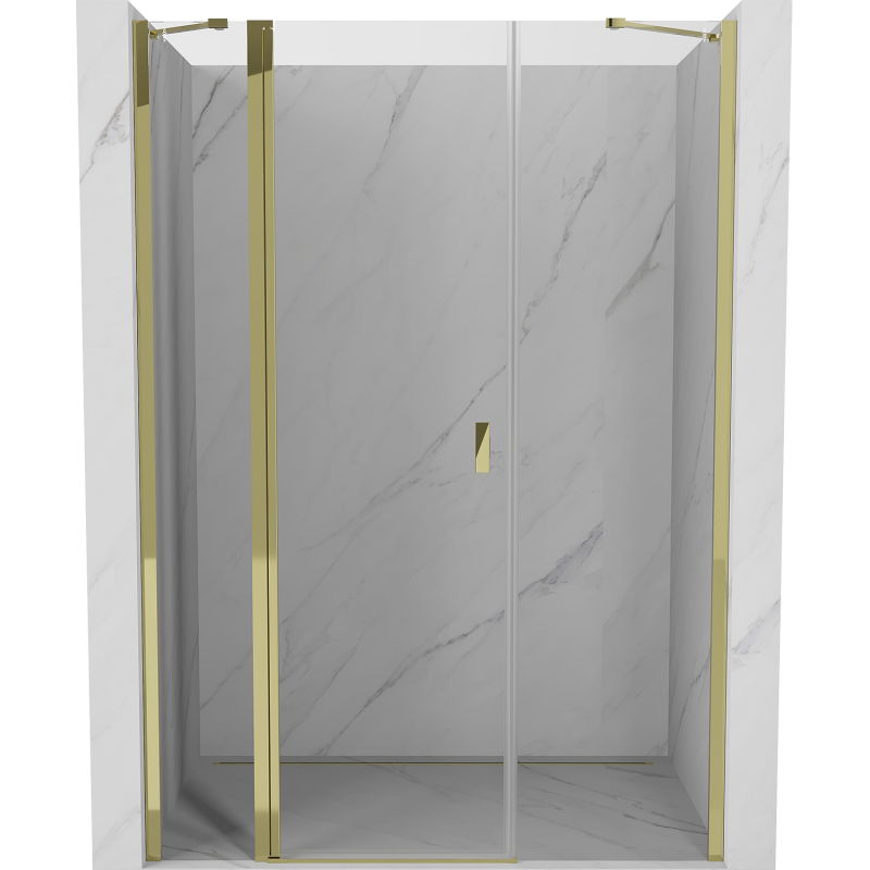 Mexen Mist shower door 125 cm, transparent, gold - 8A4-125-001-50-00