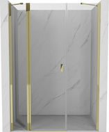 Mexen Mist shower door 125 cm, transparent, gold - 8A4-125-001-50-00