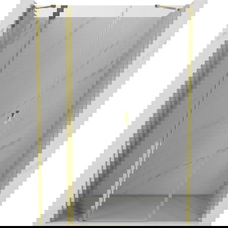 Mexen Mist 135 cm Pivot Shower Door, Transparent, Gold - 8A4-135-001-50-00