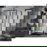 Mexen Apia extendable shower cubicle 130 x 70 cm, Transparent, Gold + shower tray Flat, Black - 840-130-070-50-00-4070G