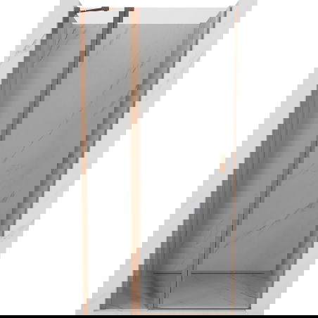 Mexen Mist hinged shower door 75 cm, transparent, brushed copper - 8A4-075-000-65-00