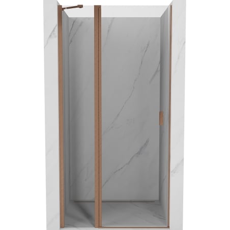 Mexen Mist 90 cm Pivot Shower Door, Transparent, Brushed Copper - 8A4-090-000-65-00